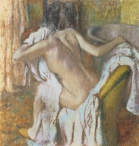 Kvinde, der tørrer sig, ca. 1888-92 (pastel)